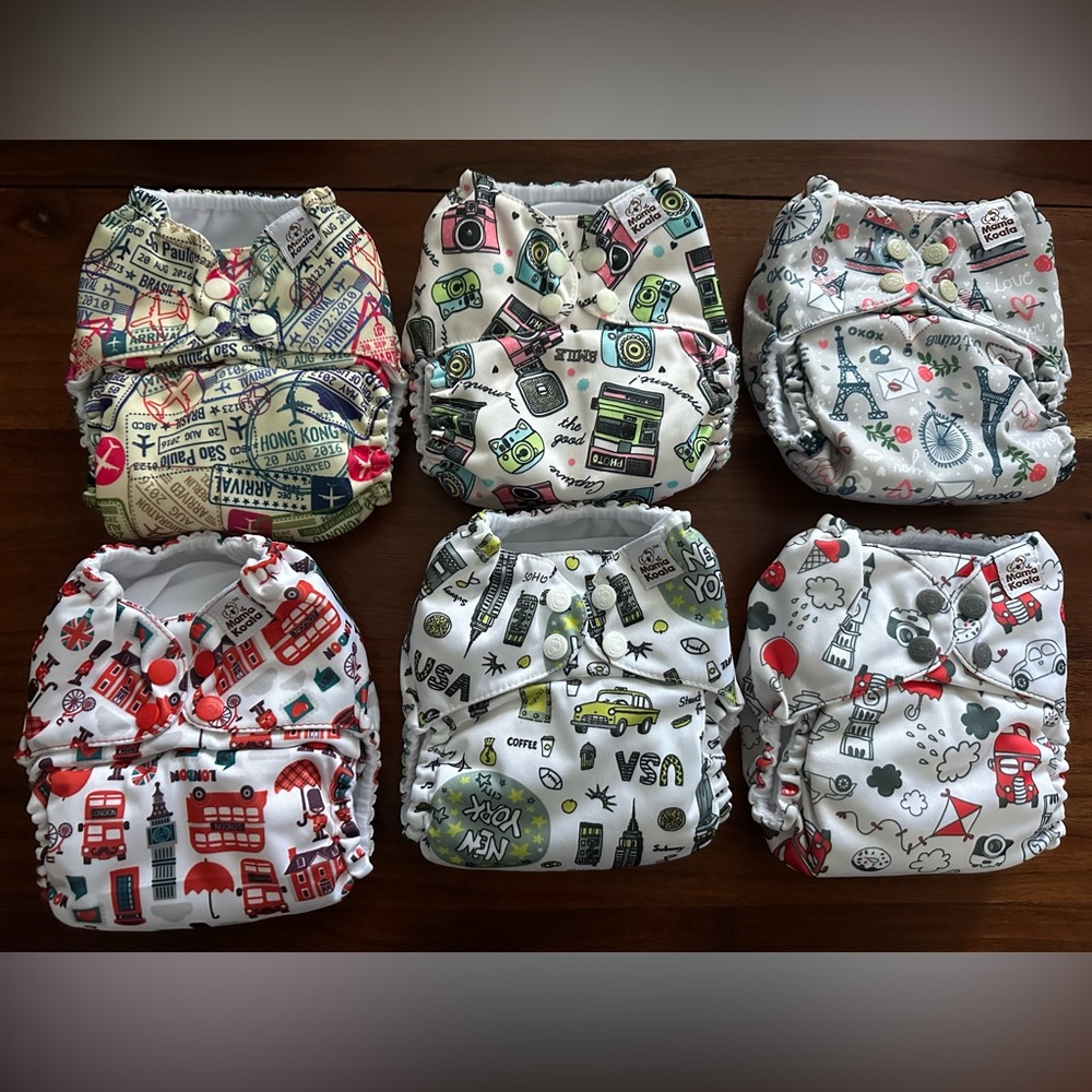 Mama Koala Travel Printed Baby Cloth Diapers